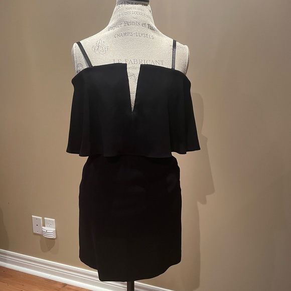 BCBG Maxazria Kate Black Srapless Overlay Cocktail Dress - Picture 4 of 8